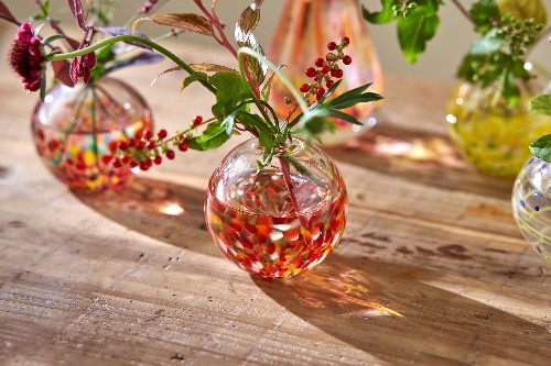 津軽びいどろ × 花（暖色）