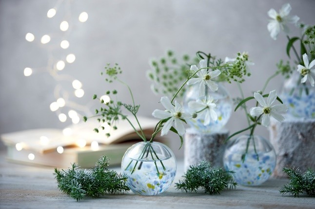 津軽びいどろ × 花（寒色）